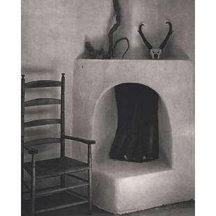 TODD WEBB - Georgia O'Keefe's Abiquiu House, Fireplace: Artist: TODD WEBB Print Title: Georgia O'Keefe's Abiquiu House, Fireplace 1960 Medium: Sheet-fed Gravure Printing Date: 1980's Printed in Japan Image Size: 9.75 X 12 inches Todd Webb (1905-2000) used