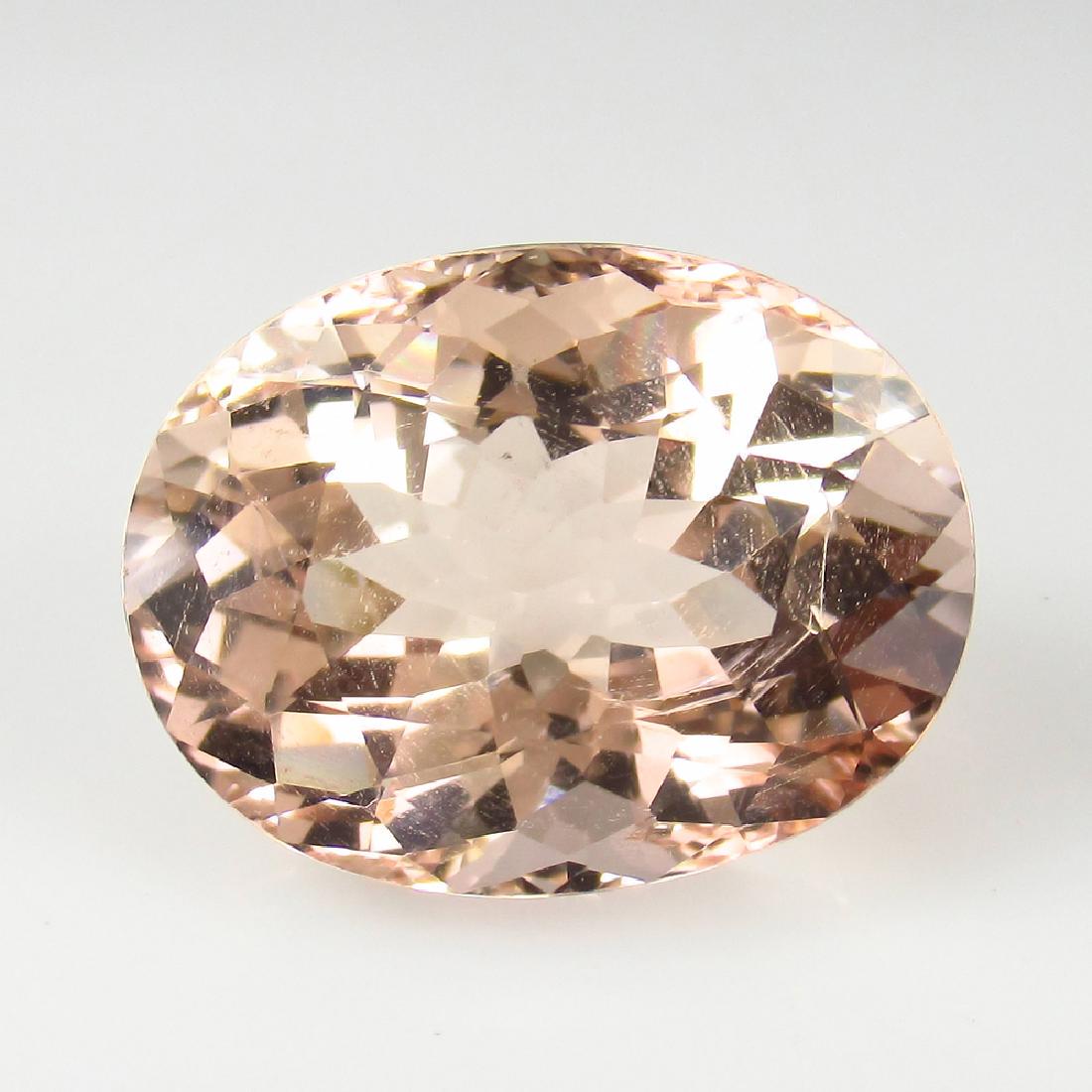 11.75 Ct Genuine Peach Yellow Morganite 17X13 mm Oval (1 of 2)