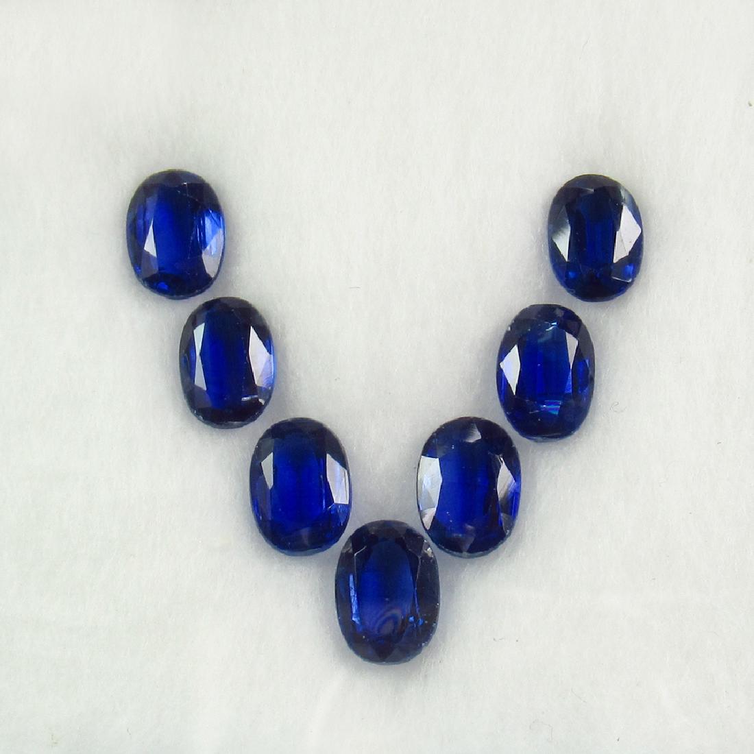 7.23 Ctw Natural 7 Deep Blue Kyanite Oval Necklace Set (1 of 2)
