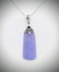 Necklace & Engraved Violet Jade Pendant w CZ & Black - 3