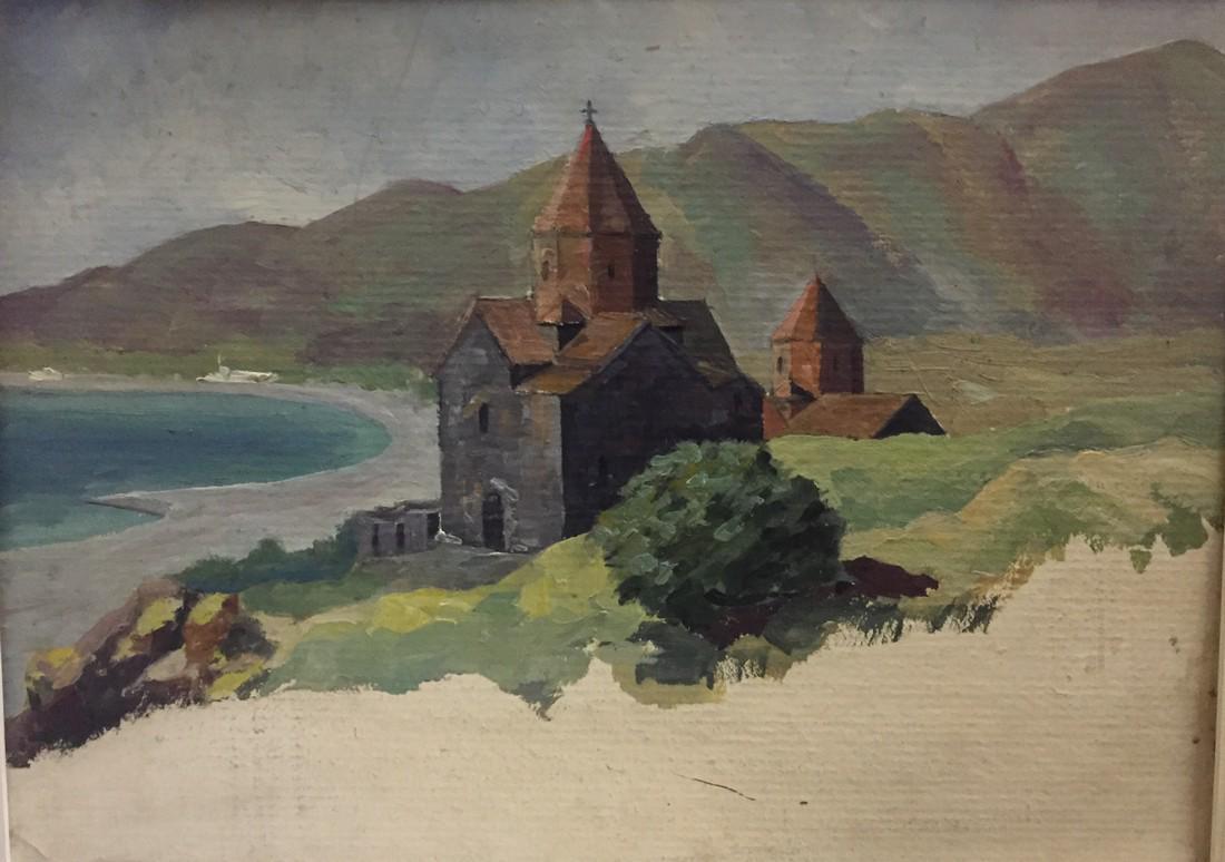 lot of 4 landscapes - Russian school 5: Title: lot of 4 landscapes - Russian school 5 Medium: oil on cardboard Dimensions: 48x35 cm, 72,5x51,5 cm, 48x35 cm, 48x35 cm Additional Information: russian soviet paintings by an unidentified master