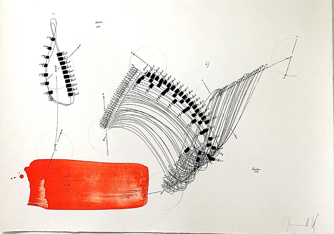 Symphonic Parts/Rhythms, Berlin 2011 - Jorinde Voigt: Title: Symphonic Parts/Rhythms, Berlin 2011 Artist: Jorinde Voigt Medium: Color lithograph on paper Dimensions: 19 3/4" x 27 3/4" Description: Lithograph on paper Reserve: $500.00 Shipping: Domestic: