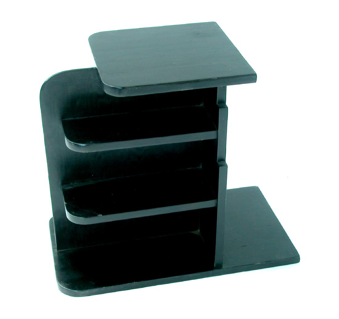 French Art Deco black Cubist side table /shelves (1 of 3)