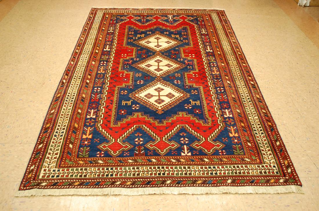 ANTIQUE RARE PERSIAN SHIRAZ QASHKAI  RUG  5' 3" x 8' 7" (1 of 12)