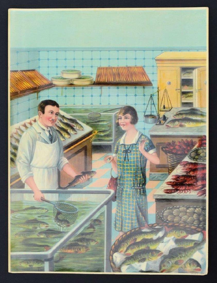 ca. 1930 ORIGINAL VINTAGE FOOD STORE POSTER SEAFOOD (1 of 2)
