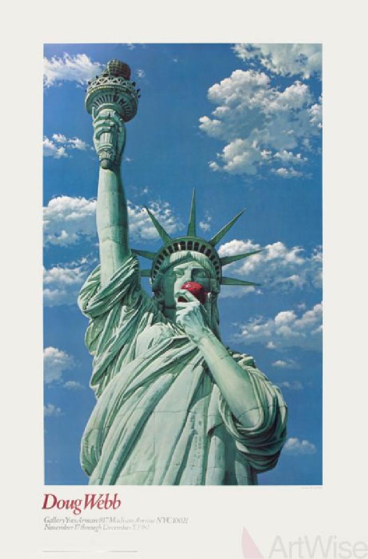 Miss Liberty - Doug Webb: Miss Liberty by Doug Webb, 1981 Unsigned Offset Lithograph. Paper size is 38 x 25 inches, with an image size of 30 x 19 inches. The Offset Lithograph is from an unknown edition size. and is not framed