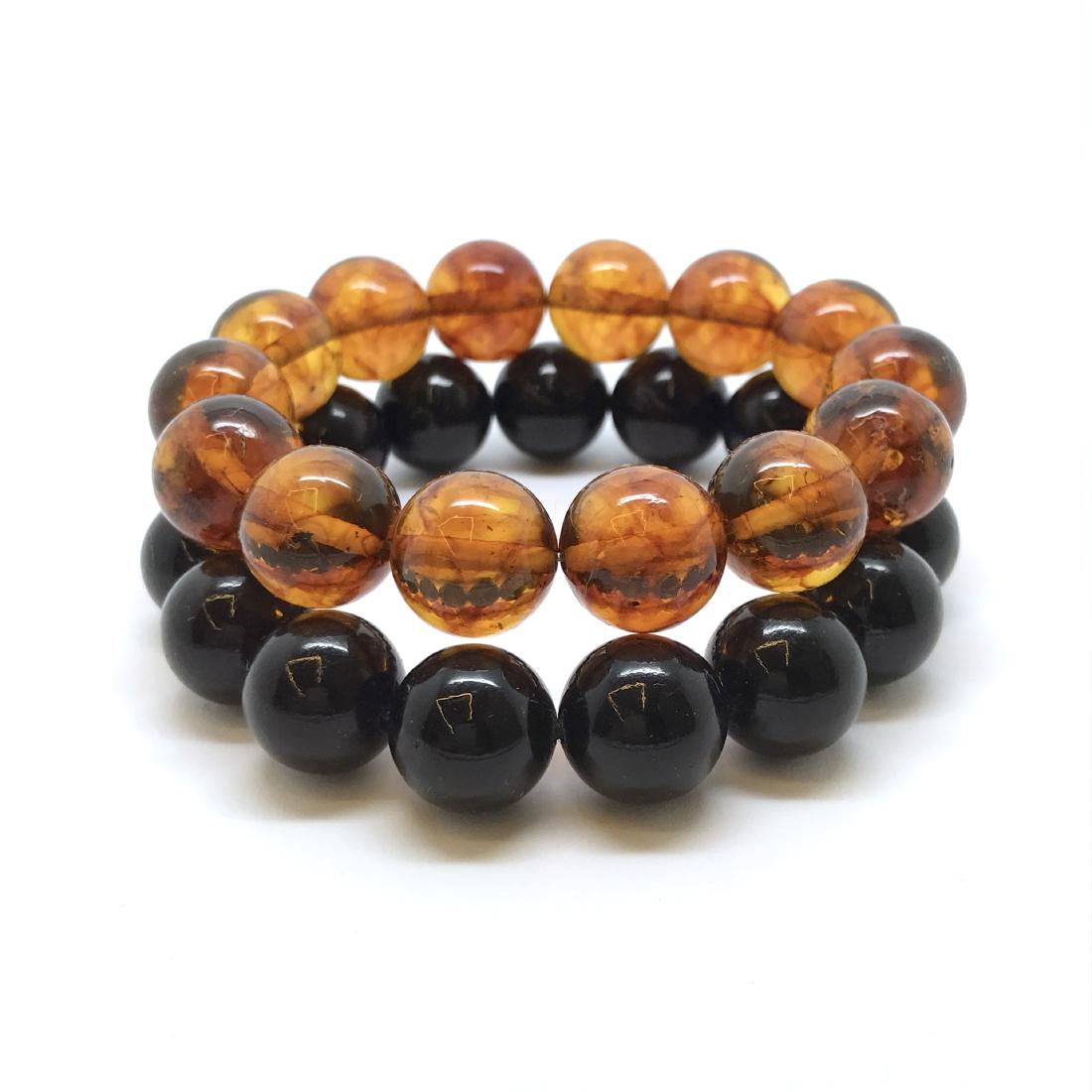 2 bracelets Baltic amber beads cognac&cherry (1 of 7)