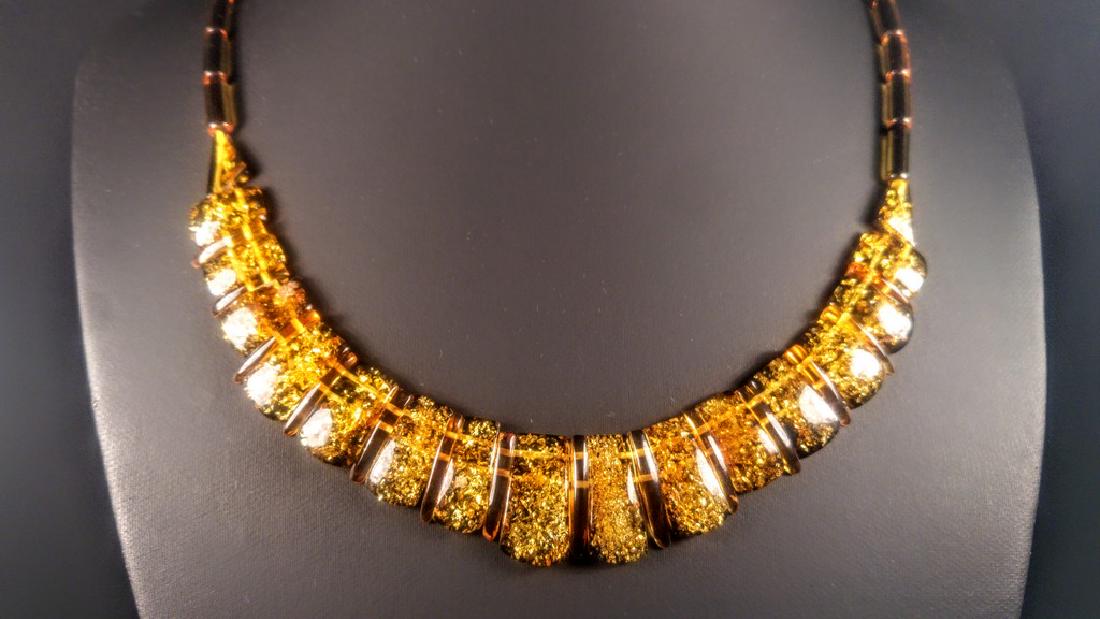 Rare Green colour Genuine Baltic amber Necklace (1 of 19)