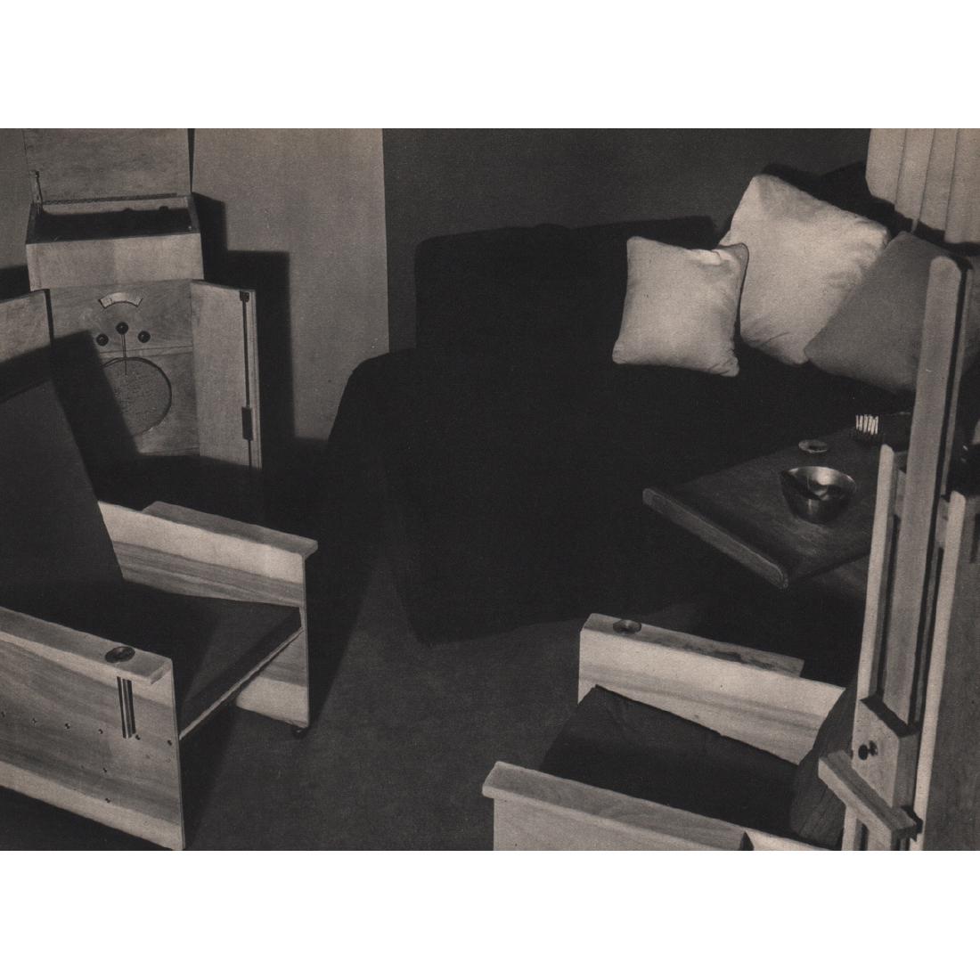 MAN RAY - Modern Interior: Artist: MAN RAY Print Title: Modern Interior Medium: Sheet-fed Gravure Printing Date: 1930's Printed in France Image size approx: 9 x 6.5 inches Man Ray, original name Emmanuel Radnitzky, was born on