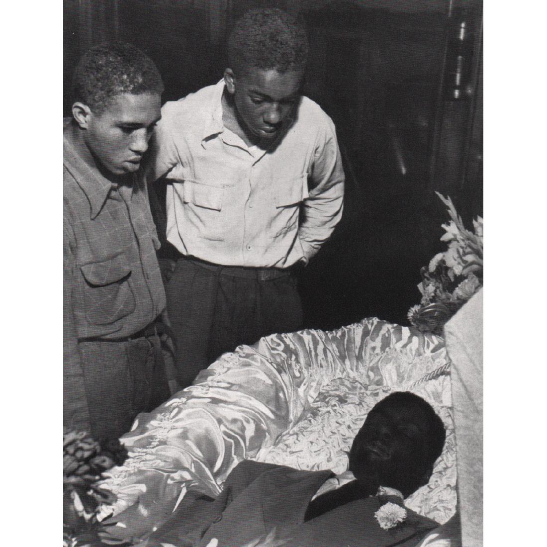GORDON PARKS - Gang Member Funeral, New York City,: Artist: GORDON PARKS Print Title: New York City, 1948 Medium: Sheet-fed Gravure Printing Date: 1970's Printed in France Image Size approx: 5 x 6.5 inches Gordon Roger Alexander Buchanan Parks(1912-200