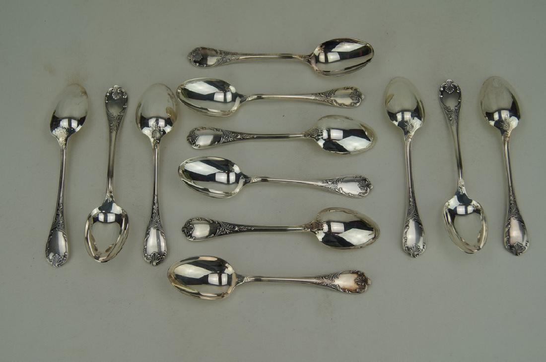 Christofle Paris - 60 Pieces Silver Plated Flatware Set: Title: Christofle Paris - 60 Pieces Silver Plated Flatware Set Date/Period: 2000 Materials: silver plated Christofle Paris - 60 Pieces Silver Plated Flatware Set Model MARLY, Louis XV style. 60 pieces