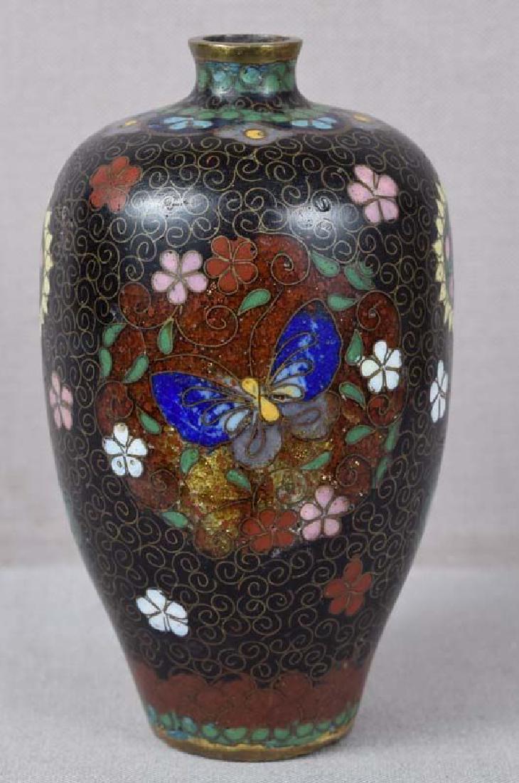 Early 19c Japanese cloisonne miniature ALTAR VASE (1 of 6)