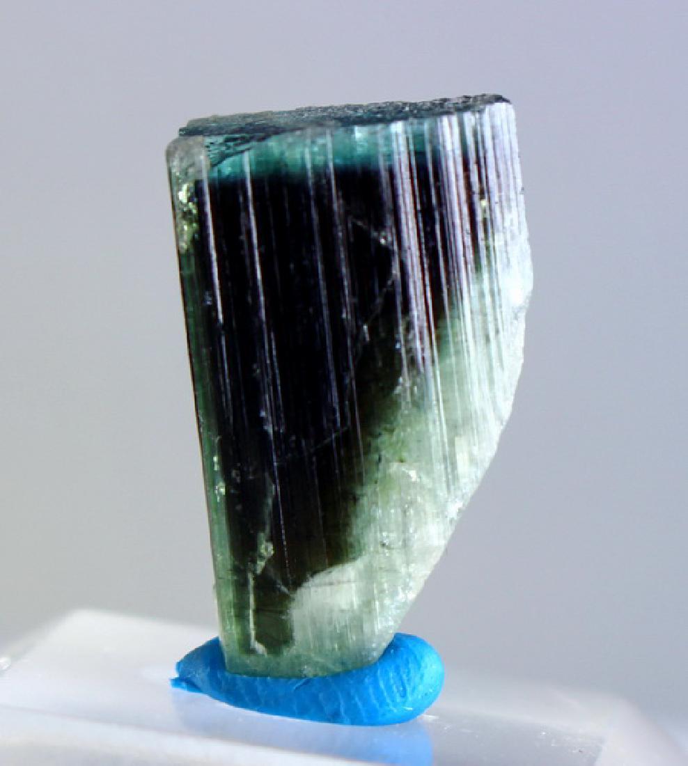 Natural & Unheated~ Blue Cap Tourmaline Crystal: Title: Natural & Unheated~ Blue Cap Tourmaline Crystal Color/Clarity: Blue Gemstone Type: Crystal Carat Weights: 31.00 CT Size/Dimensions: 10x17x27 mm Reserve: $15.00 Shipping: Domestic: Flat-rate of