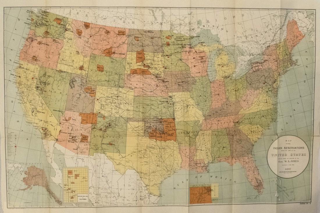 1897 Map of Indian Reservations in the US -- Map (1 of 1)