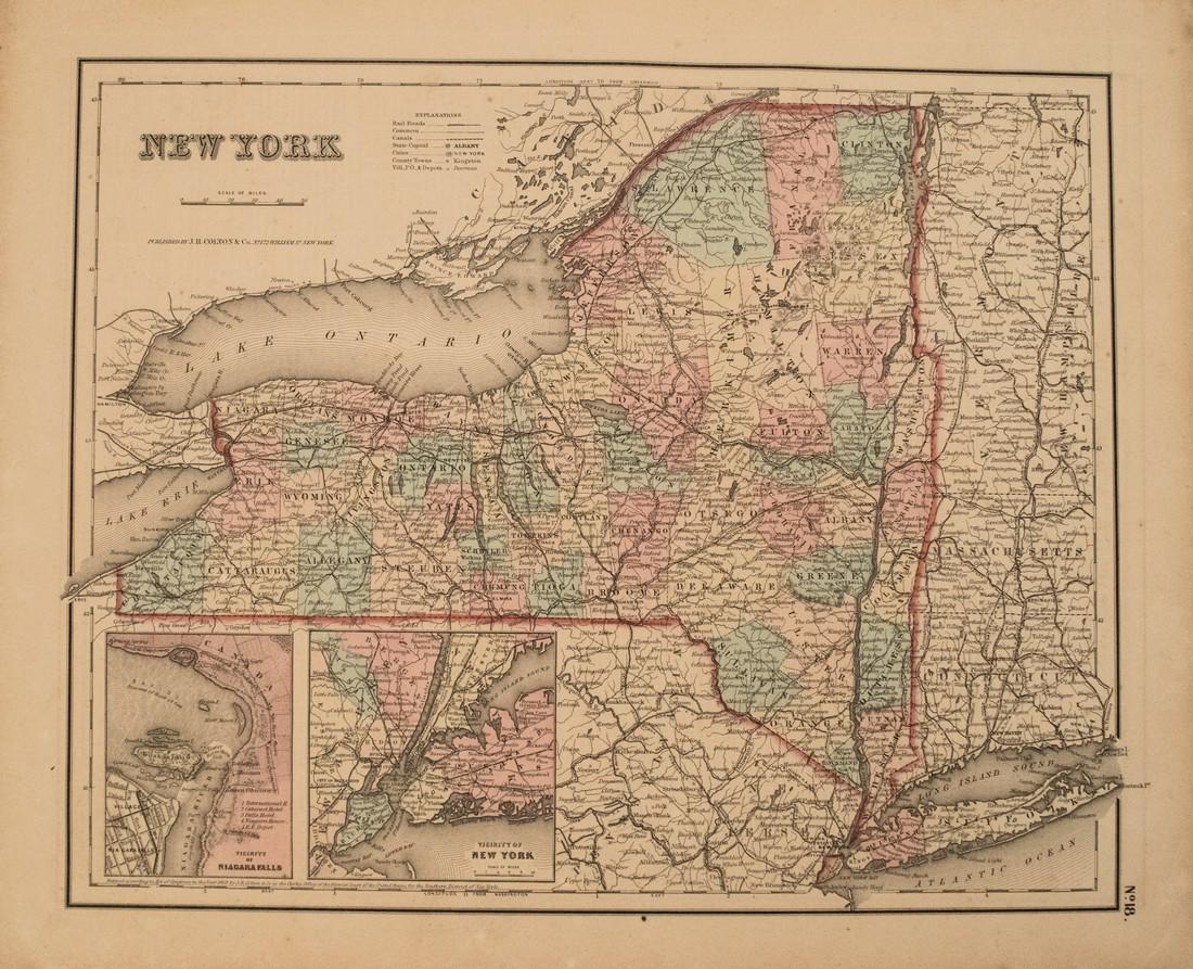 1855 Colton Map of New York New York