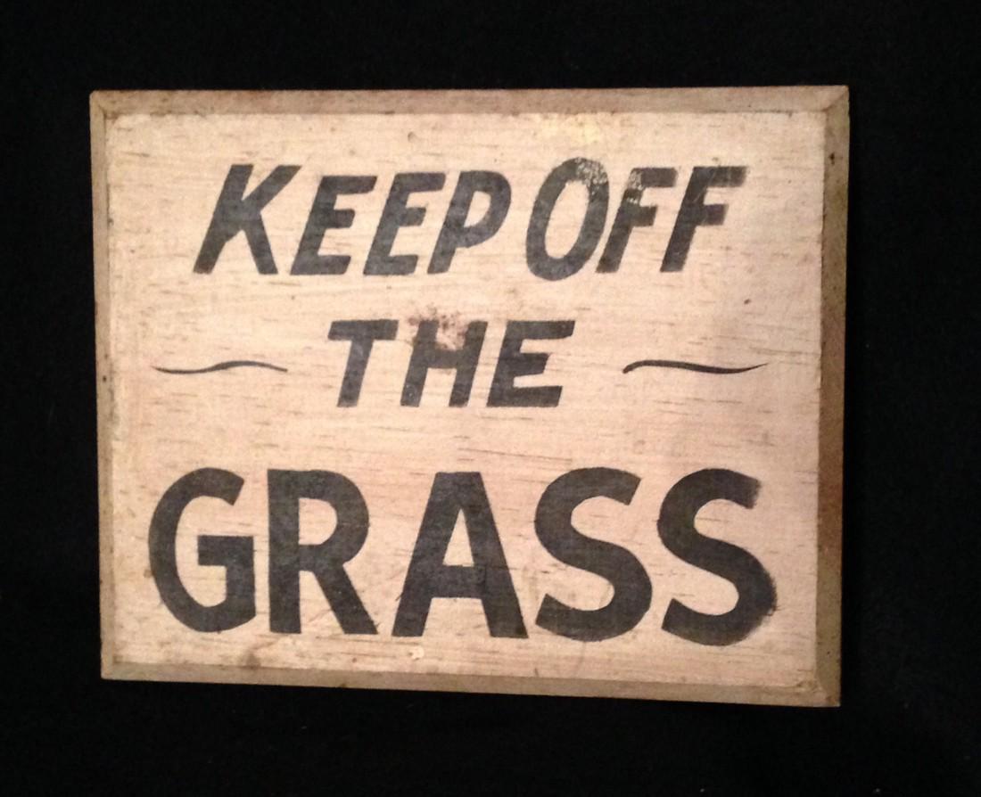 C 1920. Grass sign (1 of 5)