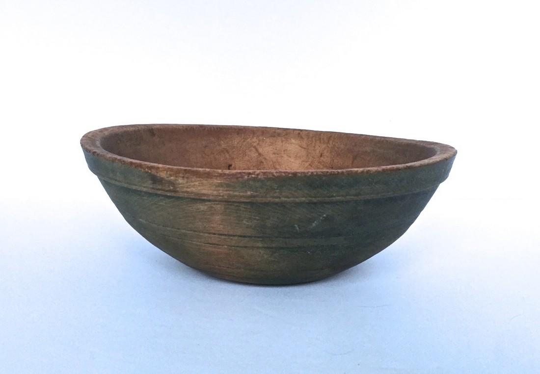 Early 19thC Blue/Green Turned Bowl (1 of 11)