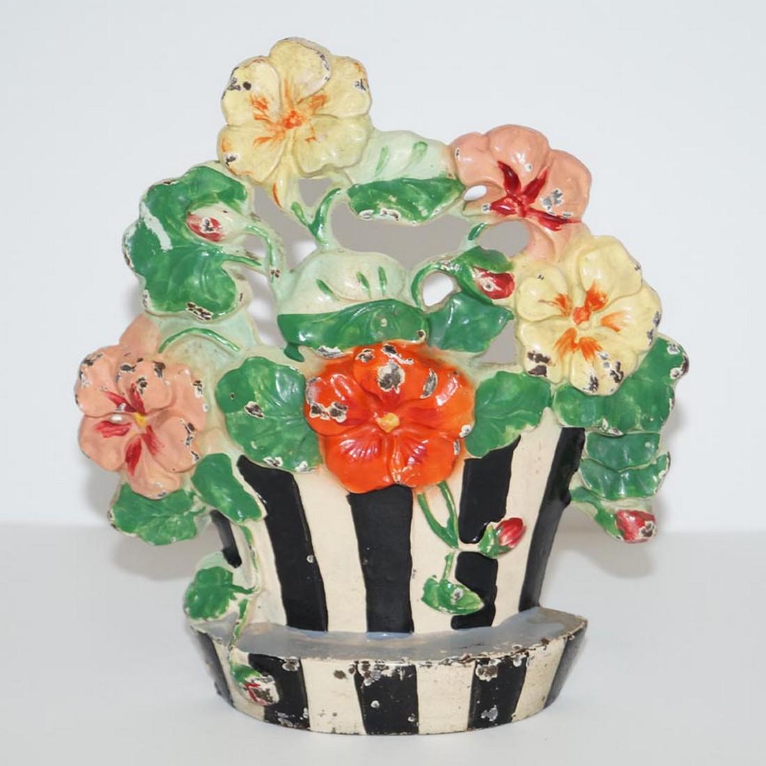 Antique Nasturtiums Flower Cast Iron Hubley Doorstop (1 of 6)
