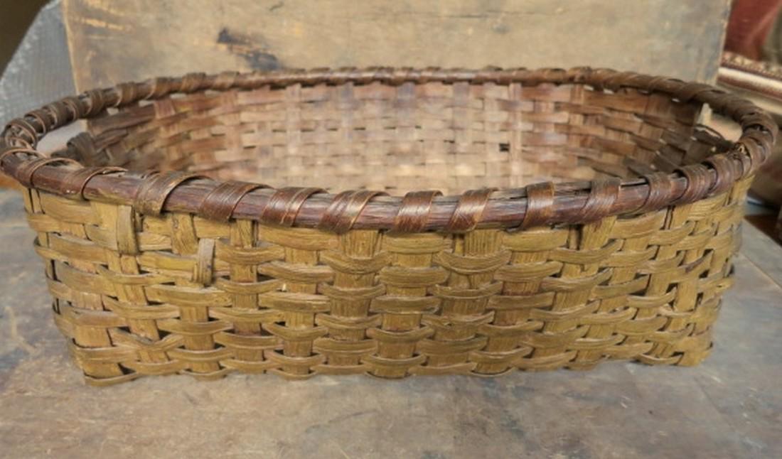 Double Handled Mustard Painted Splint Basket (1 of 12)