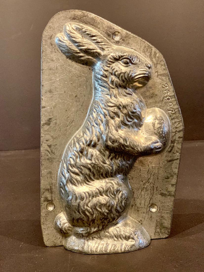 Standing Rabbit with Egg Chocolate Mold, c. 1920 (1 of 2)