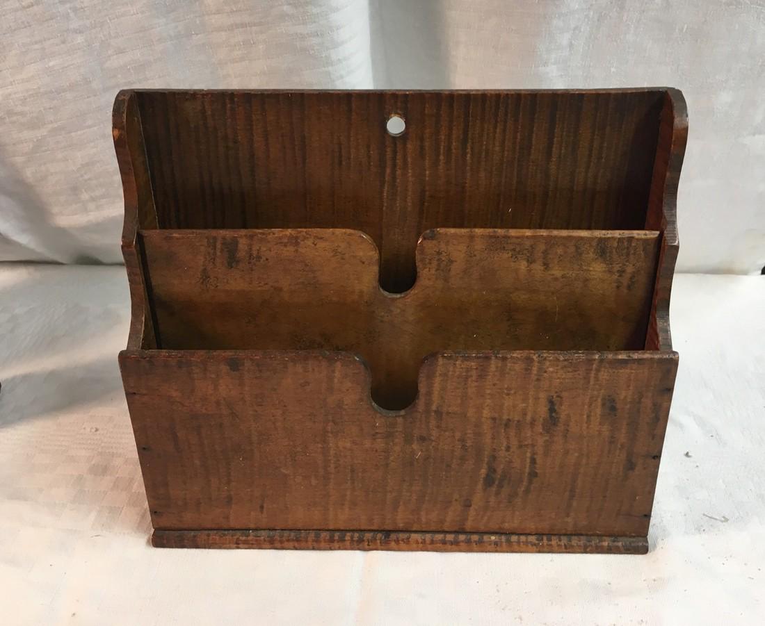 19th C Tiger Maple Letter Box (1 of 4)