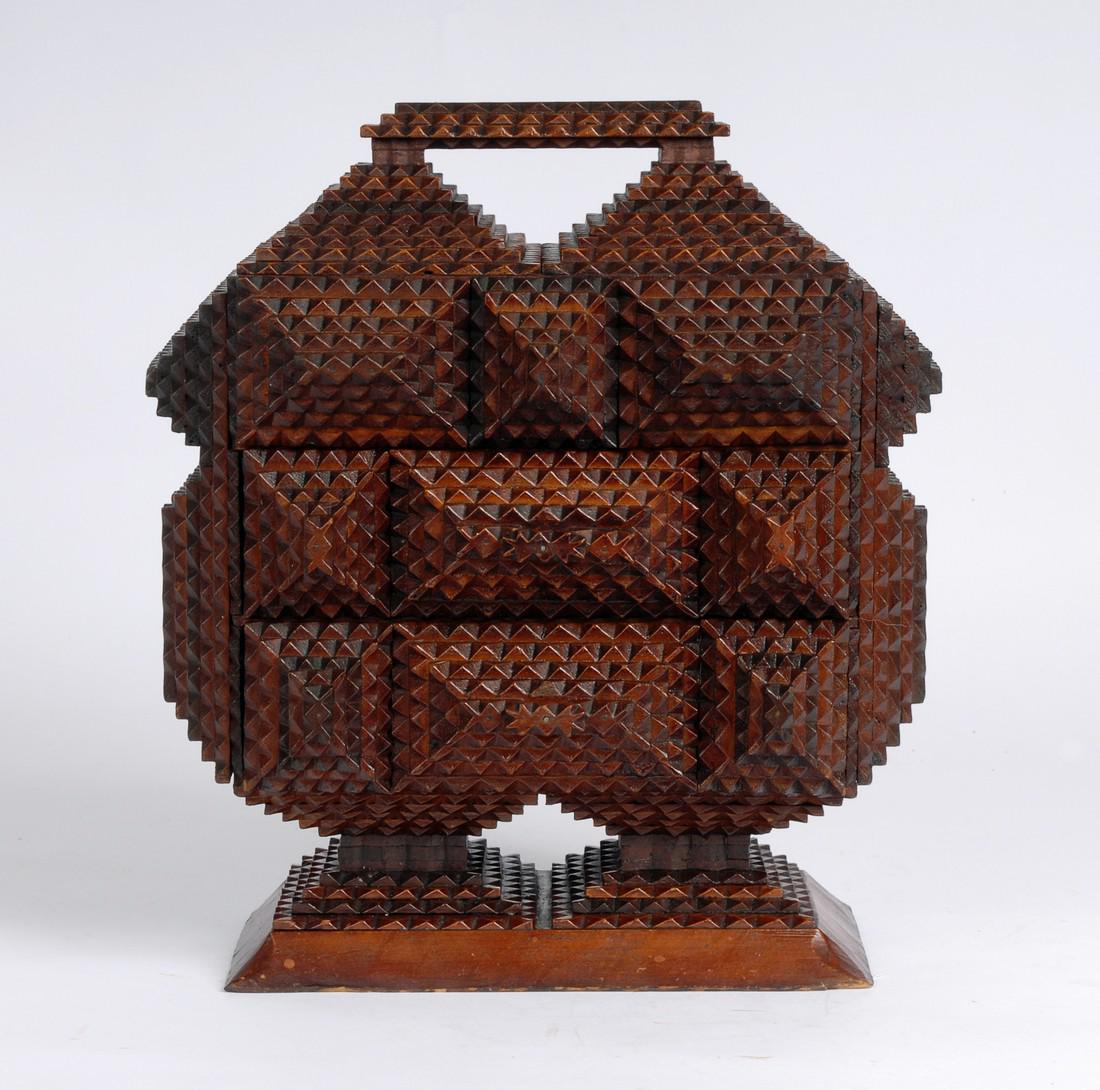 Tramp Art Pedestal Box (1 of 8)