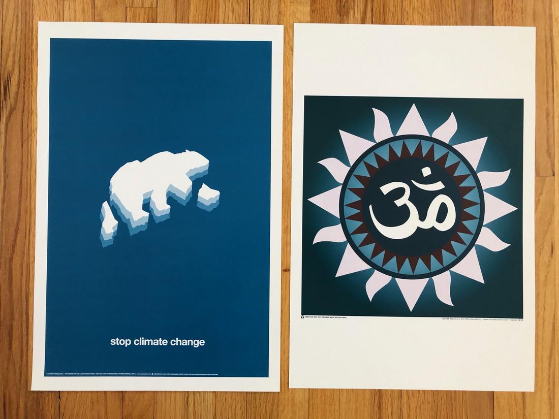 STOP CLIMATE CHANGE POSTER SET: STOP CLIMATE CHANGE POSTER SET on heavy stock paper. 12 x 18 Shipping: Domestic: Flat-rate of $9.69 to anywhere within the contiguous U.S. International: Foreign shipping rates are determined by desti