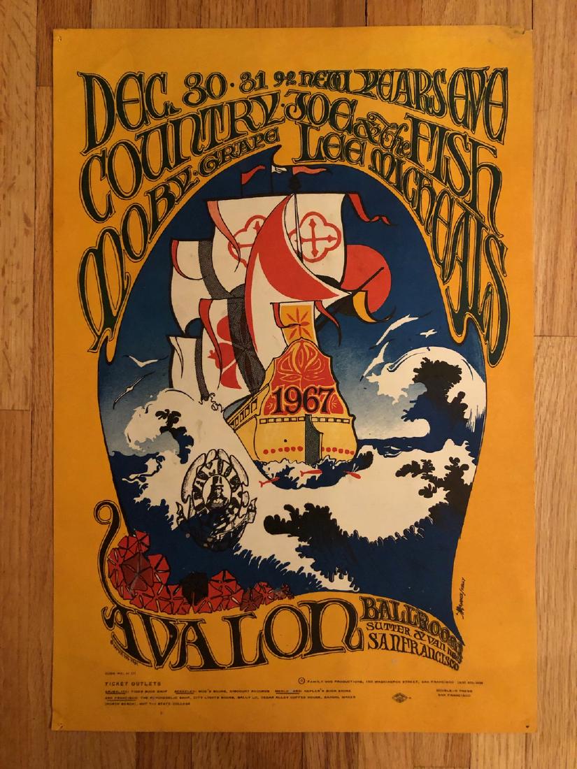 COUNTRY JOE - MOBY GRAPE - FD41 - 1st: COUNTRY JOE - MOBY GRAPE - FD41 - 1st - The 1st printing of this poster bears "Code No. 41 (1)" right above the ticket outlet information in the bottom left hand corner. The original was printed on ei