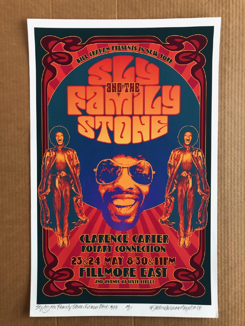 SLY AND THE FAMILY STONE ARTIST PROOF: SLY AND THE FAMILY STONE - SIGNED ARTIST PROOF. Archival MATTE Paper giclee print by David Edward Byrd - signed and numbered print. Unframed. Style/Period: Art: Contemporary Born near Chattanooga, Ten