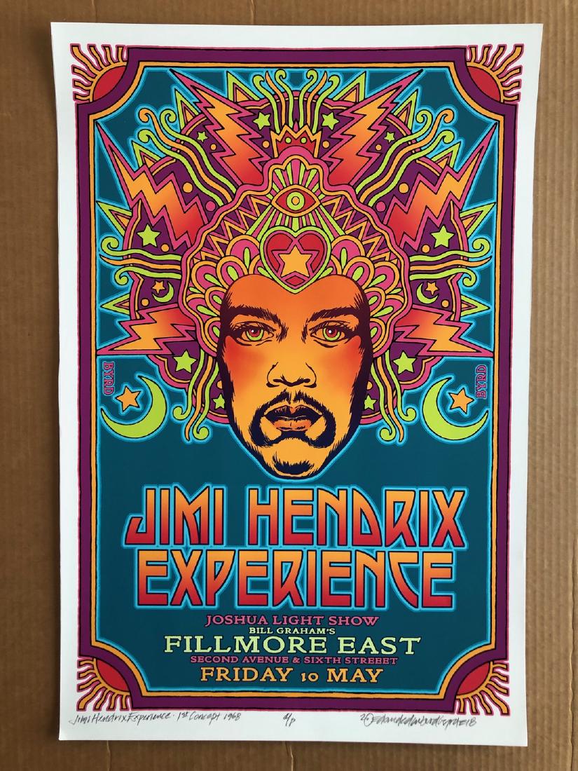 JIMI HENDRIX - SIGNED - ARTIST PROOF: JIMI HENDRIX - SIGNED - ARTIST PROOF. Archival MATTE Paper giclee print by David Edward Byrd - signed and numbered print. Unframed. Style/Period: Art: Contemporary Born near Chattanooga, Tennessee, Da