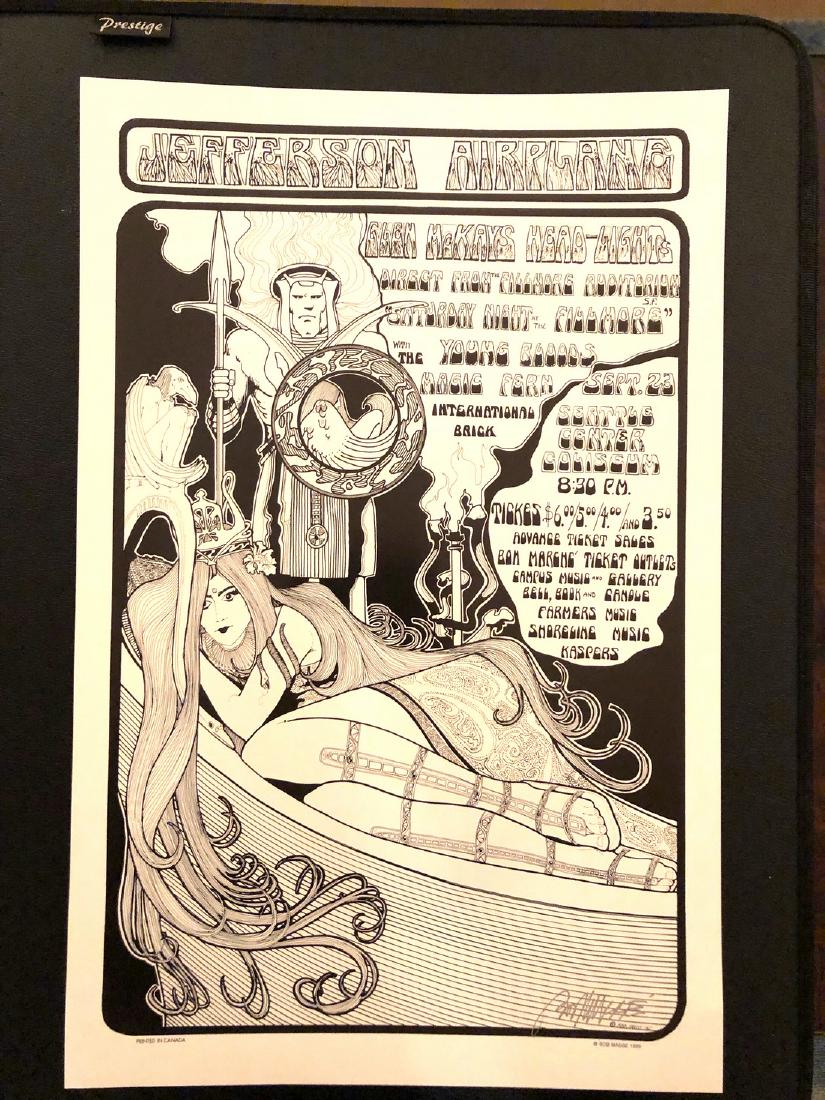 JEFFERSON AIRPLANE - SIGNED BY ARTIST: COMPLETE YOUR BOB MASSE COLLECTION ! ! ! JEFFERSON AIRPLANE - SIGNED BY ARTIST commemorative print Heavy Stock Approx. 14 x 24 Bob Masse is from British Columbia - Canada's west coast and has been pro