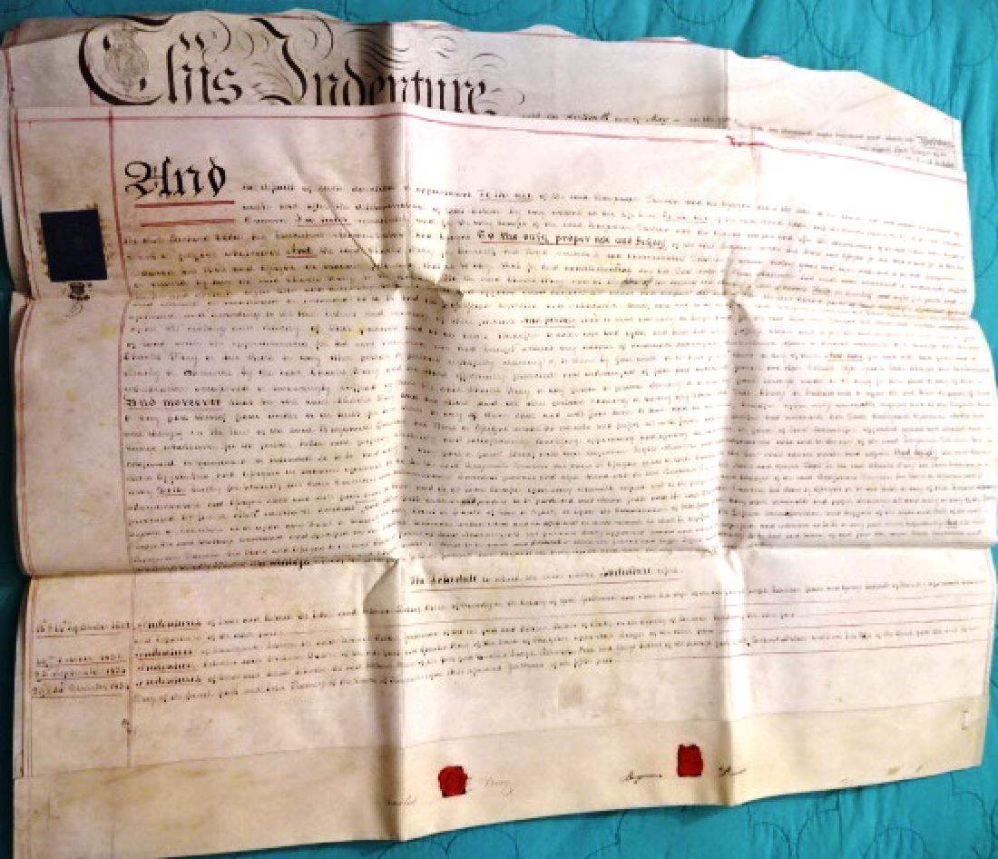 1836 English Vellum Indenture Seals Signatures (1 of 4)