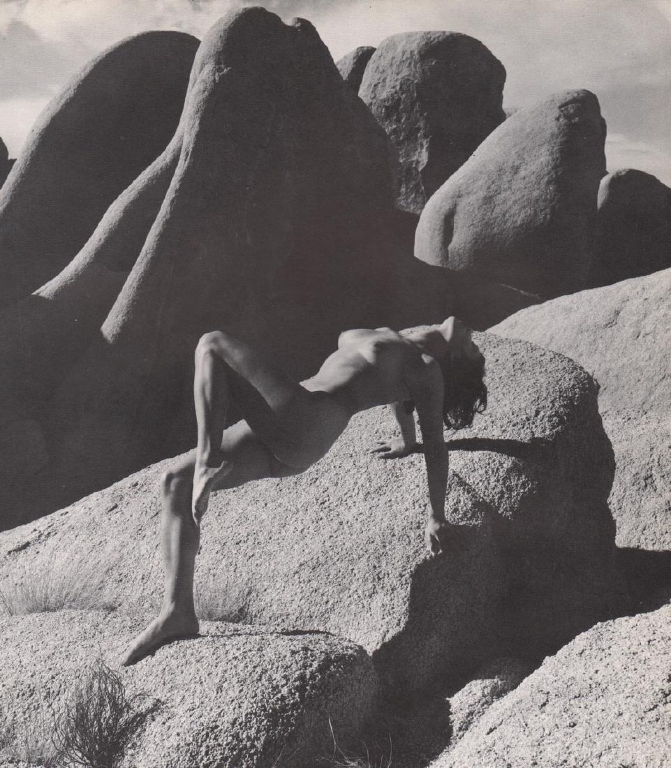 ANDRE DE DIENES - Nude with rock 2: Artist: ANDRE DE DIENES Print Title: Nude with rock 2 Medium: photoengraving Printed 1966 in the USA Image size (inches) approx. 11.5 x 9Â” Andre De Dienes Dienes was a professional photographer, e
