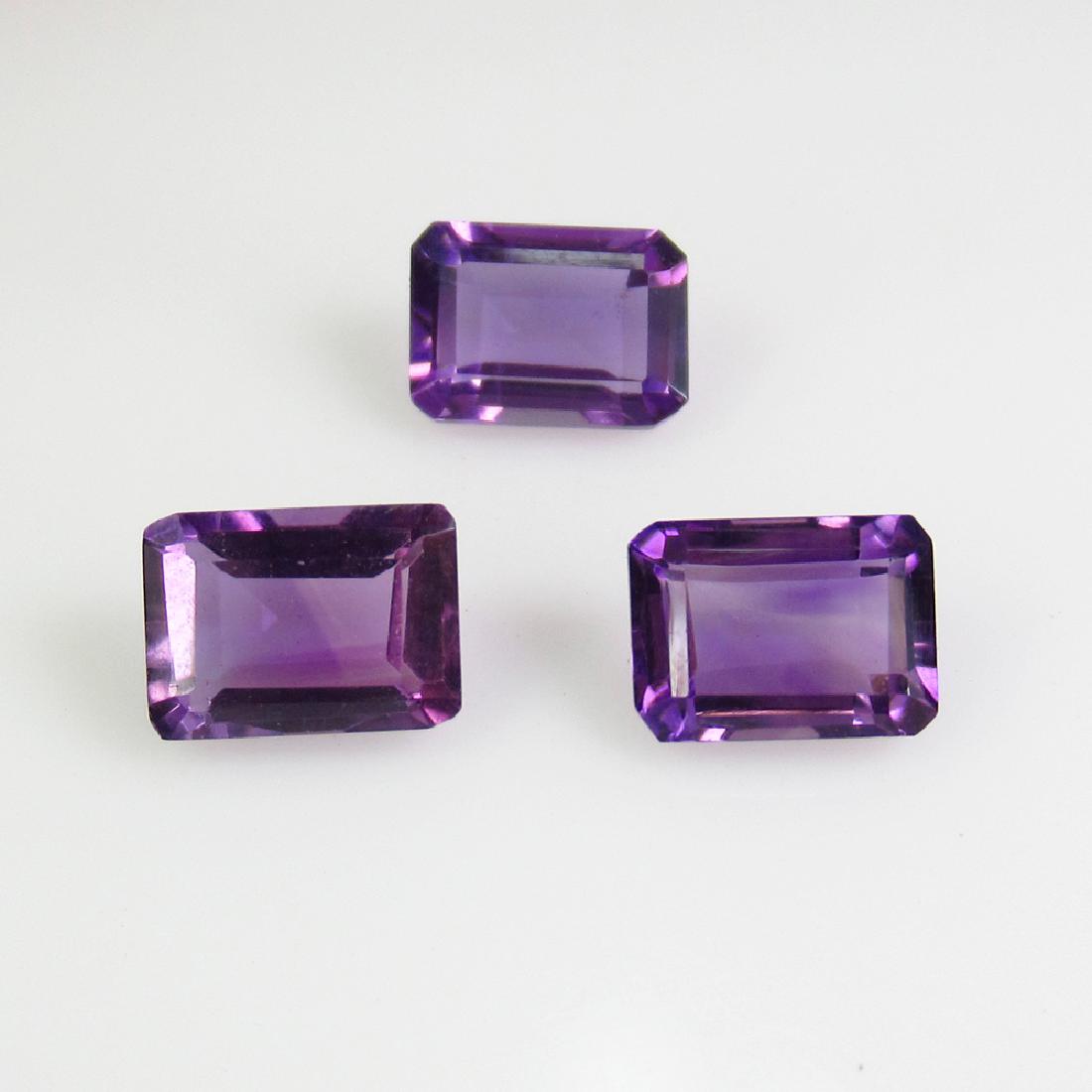 2.88 Ctw Natural 3 Purple Amethyst Octagon Set (1 of 2)