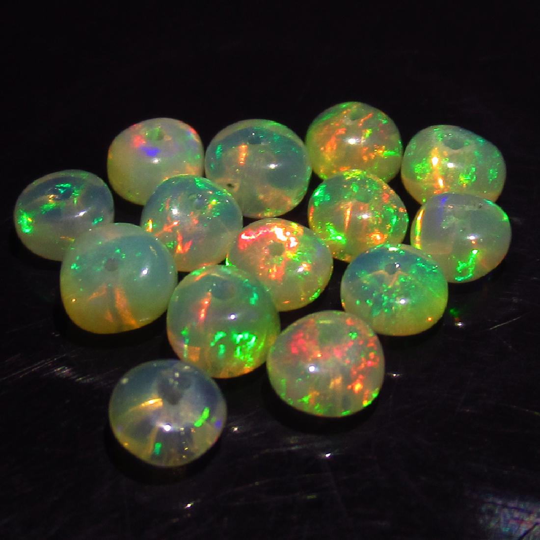 4.00 Ct Genuine 14 Drilled Multi-Color Fire Round Opal (1 of 2)