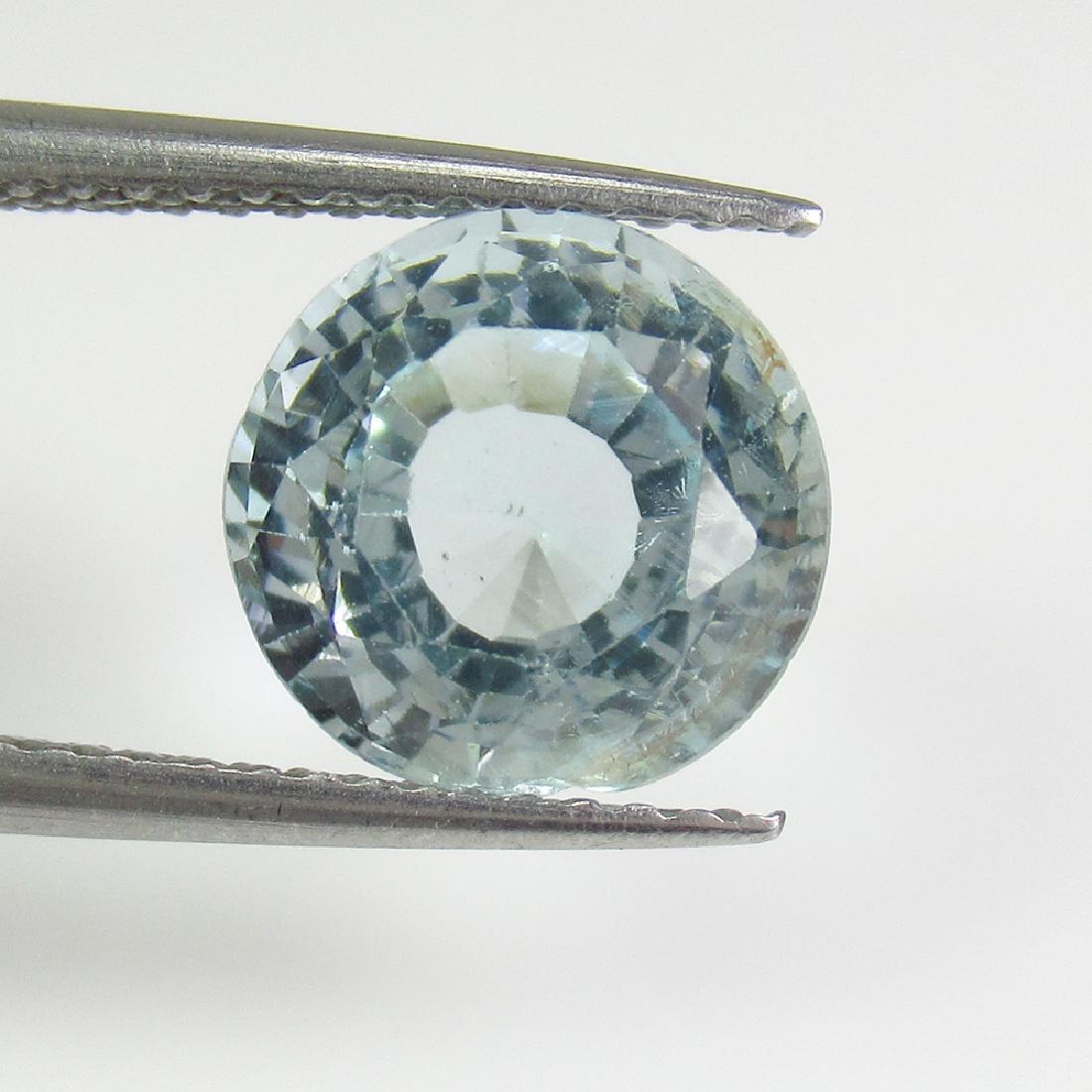 2.81 Ct Genuine Blue Aquamarine 9 mm Round Cut (1 of 3)