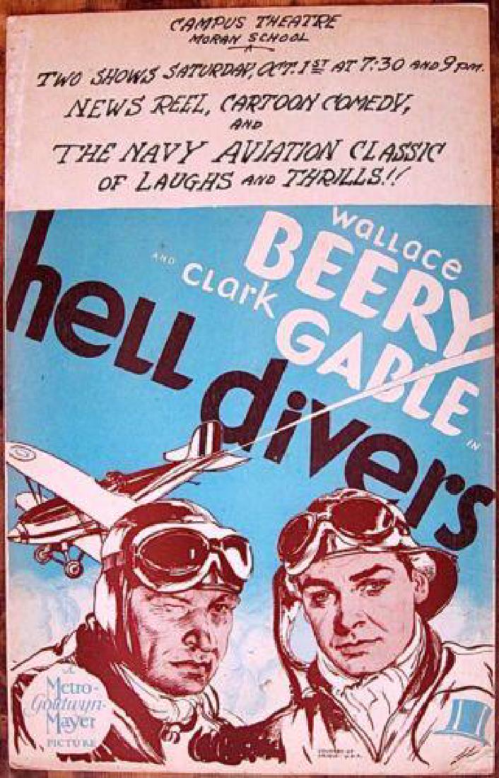 HELL DIVERS ’32 NEVER FOLDED WINDOW CARD POSTER CLARK (1 of 1)