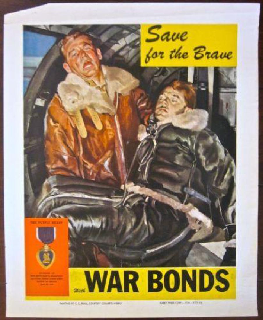 SAVE FOR THE BRAVE – ORIGINAL 1944 WWII POSTER – (1 of 1)