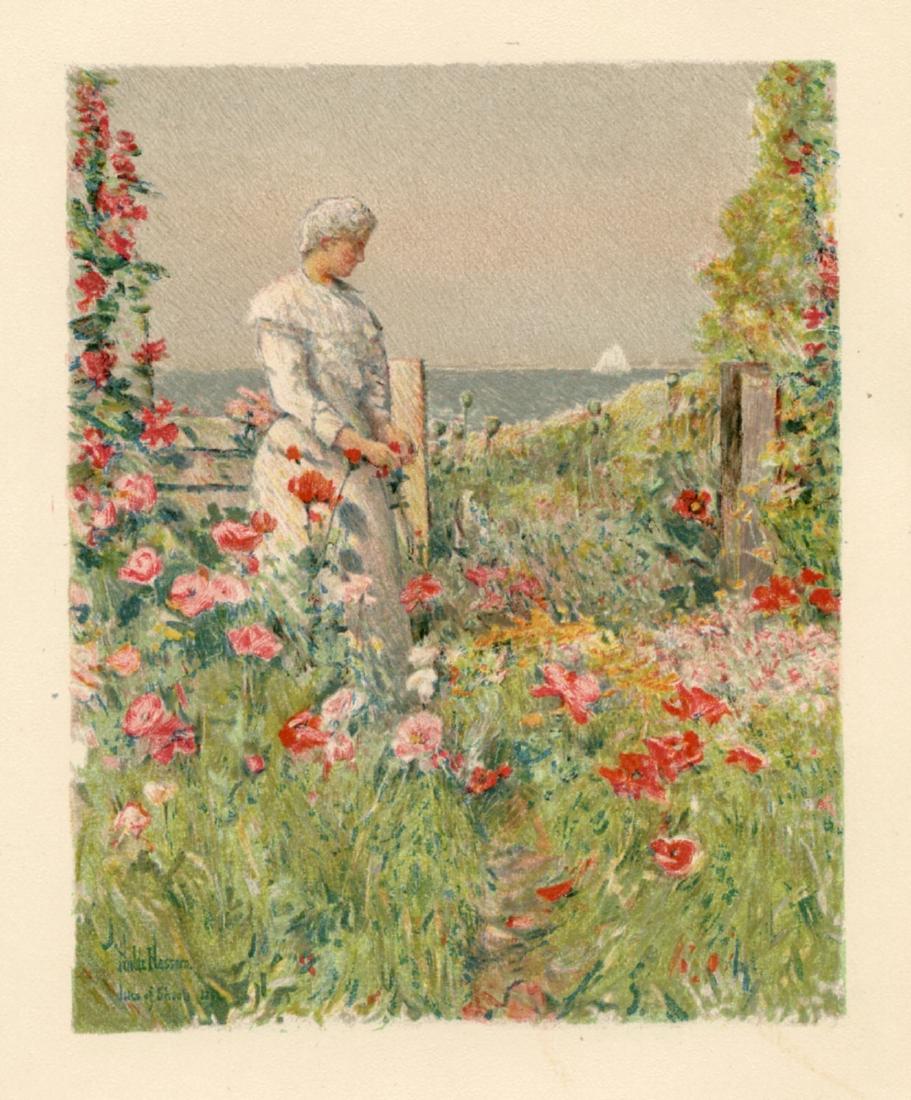Childe Hassam chromolithograph "In the Garden" (1 of 1)