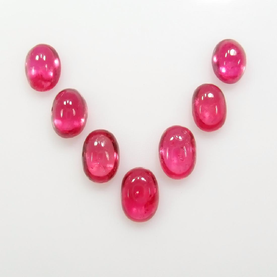 8.02 Ct Genuine 7 Mozambique Red Ruby Oval Necklace Set (1 of 3)