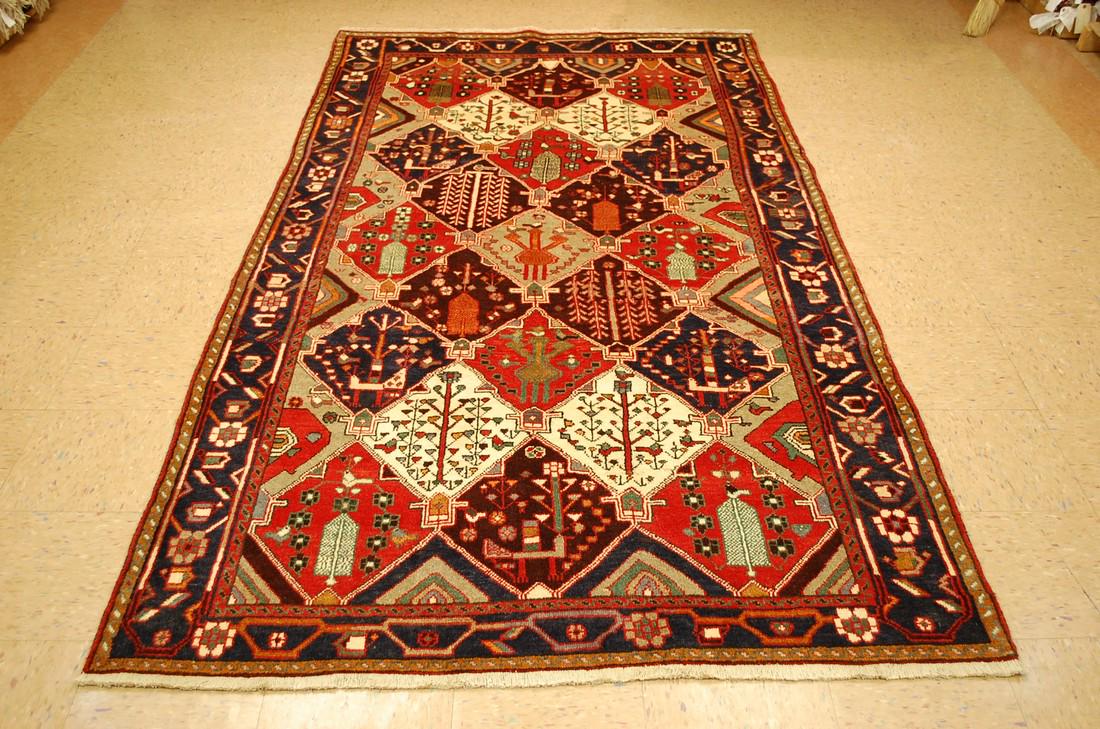 Ci 1930s ANTIQUE SIGNED PERSIAN BAKHTIARI RUG 5' 1" x (1 of 12)