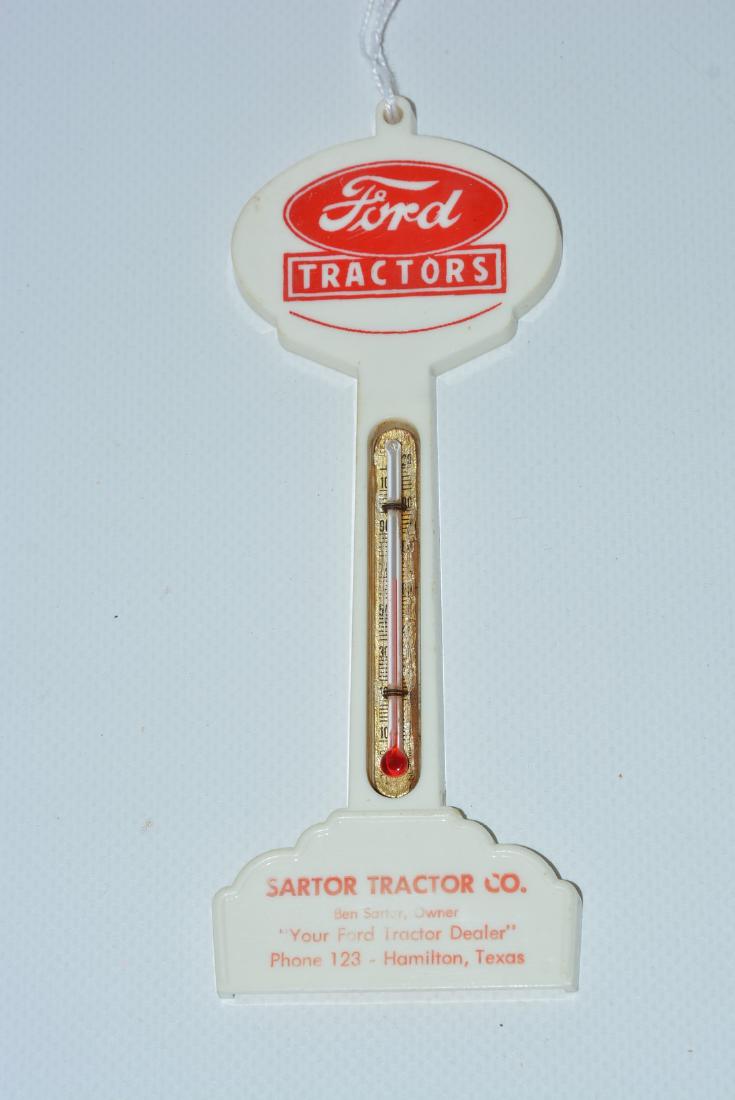 Ford Tractor (red) w/oval logo Plastic Pole Thermometer (1 of 2)