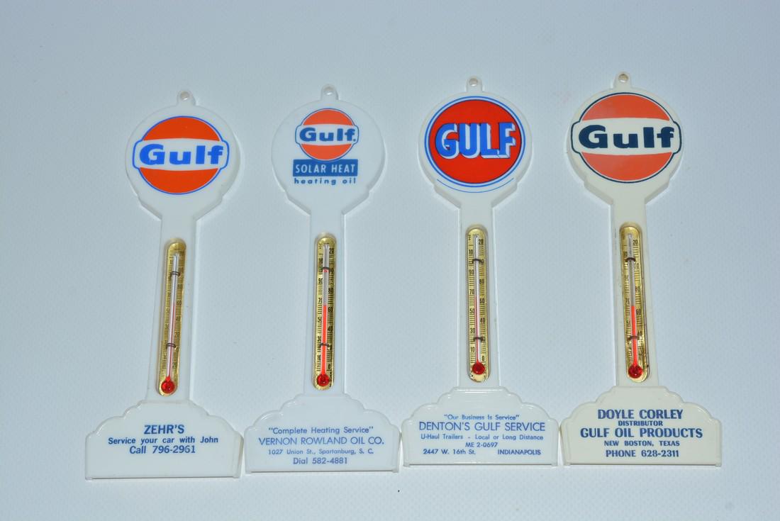 4-Different Gulf Plastic Pole Thermometers (1 of 2)