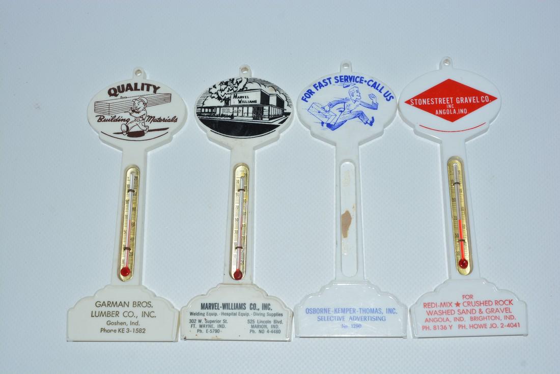 4-Different Business Plastic Pole Thermometers (1 of 2)
