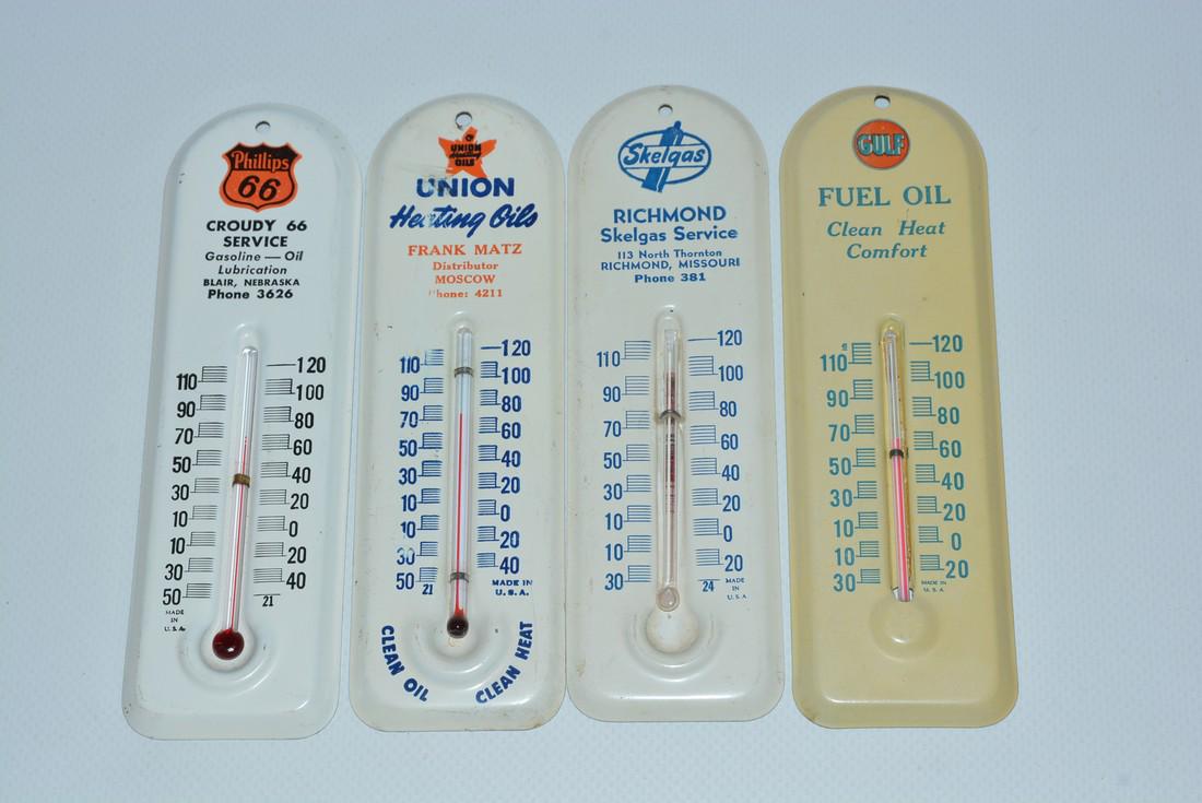 4-Small Metal Advertising Thermometers (1 of 2)