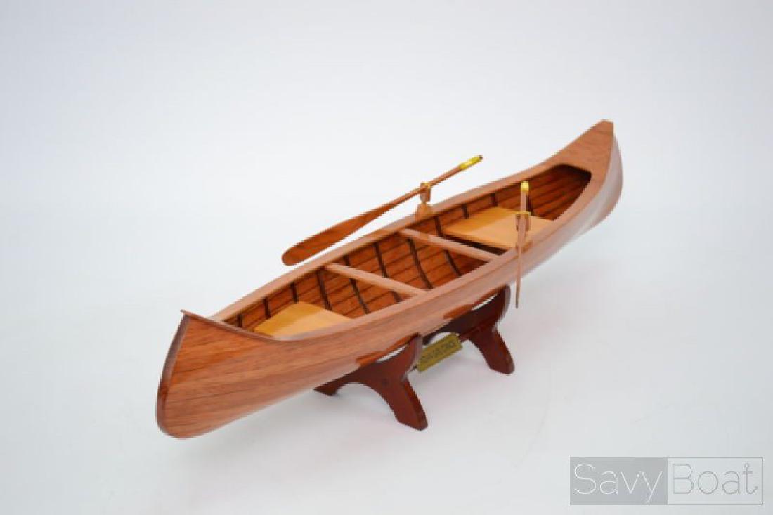Indian Girl Canoe: Indian Girl Canoe Dimension approx.: 24" (long) x 5" (wide) x 3.5" (high); The model is already built, NOT a model ship kit; Hand crafted by artisans from scratch using high quality woods & metal fitt