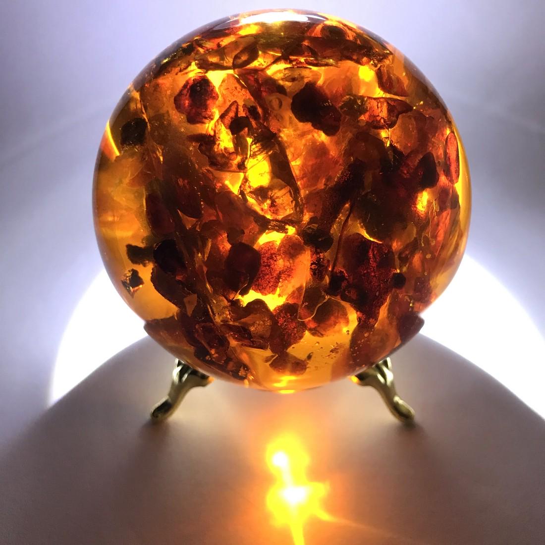 Baltic Amber ball sphere ø74mm on the stand (1 of 9)