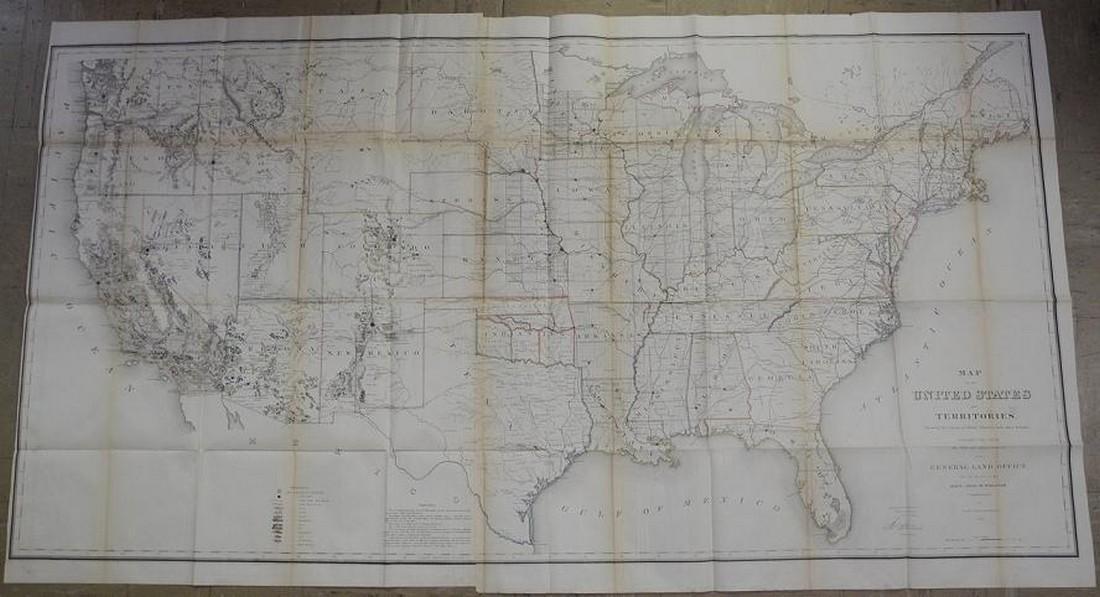 Map of the United States and Territories Shewing the: Reserve Reduced! Title: Map of the United States and Territories Shewing the Extent of Public Surveys and Other Details Publication Date: 1866 Cartographer: WILSON, JOS. S./THEODORE FRANKS Publisher: 