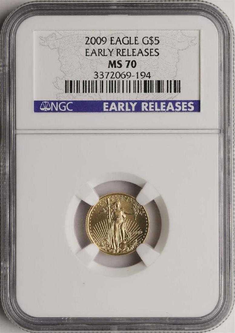 2009 $5 American Gold Eagle Coin NGC MS70 Early (1 of 2)