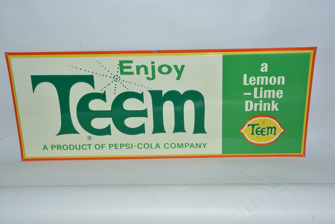 Enjoy Teem "a Lemon-Lime Drink" painted sign (1 of 2)